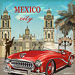 Mexico retro poster. vászonkép, poszter vagy falikép