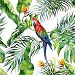Trópusi levelek papgájjal vászonkép, poszter vagy falikép