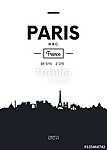 Poszter város skyline Párizs, lapos stílusú vektoros illusztráci vászonkép, poszter vagy falikép