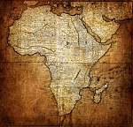 Afrika vintage térkép illusztációja vászonkép, poszter vagy falikép