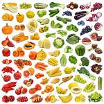 A gyümölcsök és zöldségek szivárványgyűjteménye vászonkép, poszter vagy falikép