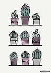 Hand Drawn Cactus Poster vászonkép, poszter vagy falikép