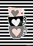 Cute Cups Poster Design vászonkép, poszter vagy falikép