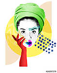 Modern collage: portrait of a girl in an African style.. vászonkép, poszter vagy falikép