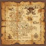 Vector Pirate Treasure térkép vászonkép, poszter vagy falikép