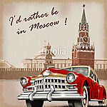 Moscow vintage poster vászonkép, poszter vagy falikép