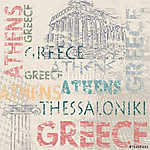 Tipográfiai plakáttervezés Görögországgal vászonkép, poszter vagy falikép