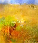 Absztrakt színes tájkép részlet (olajfestmény reprodukció) vászonkép, poszter vagy falikép