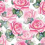 Hand drawn watercolor floral seamless pattern. Vintage flowers 1 vászonkép, poszter vagy falikép