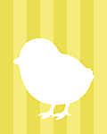 DIY - Húsvéti kiscsibe, sárga csíkos háttérrel vászonkép, poszter vagy falikép