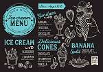 Ice cream restaurant menu. Vector dessert food flyer for bar and vászonkép, poszter vagy falikép