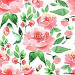 Floral seamless pattern 1. Watercolor background with flowers an vászonkép, poszter vagy falikép