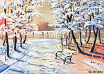 Téli táj havas fák vászonkép, poszter vagy falikép