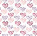 Rózsaszín és lila szíves tapétaminta vászonkép, poszter vagy falikép