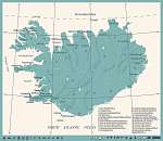 Izland térképe vászonkép, poszter vagy falikép