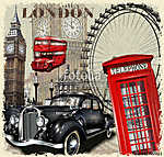 London vintage poster. vászonkép, poszter vagy falikép