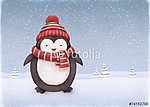 Pingvin a jégen vászonkép, poszter vagy falikép