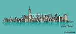 Manhattan New York-i vázlata vászonkép, poszter vagy falikép