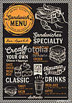Sandwich restaurant menu. Vector food flyer for bar and cafe. De vászonkép, poszter vagy falikép