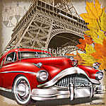 Paris vintage poster. vászonkép, poszter vagy falikép