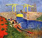 Az arles-i Langlois-híd mosónőkkel vászonkép, poszter vagy falikép