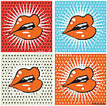 Pop Art, csókos szájak vászonkép, poszter vagy falikép