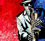 Szaxofon lejátszó vászonkép, poszter vagy falikép