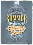 Vintage nyári vakáció vektoros háttér tipográfiai vászonkép, poszter vagy falikép
