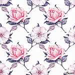 Floral seamless pattern. Watercolor background with beautiful ro vászonkép, poszter vagy falikép