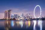 Szingapúr horizont éjszaka. vászonkép, poszter vagy falikép