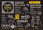Coffee menu restaurant, drink template. vászonkép, poszter vagy falikép