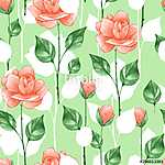 Floral seamless pattern. Watercolor background with roses 5 vászonkép, poszter vagy falikép