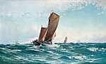Halászhajó a hullámokban (1890) vászonkép, poszter vagy falikép
