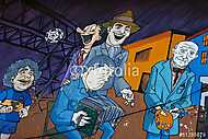 Graffiti a La Boca kerületben Buenos Airesben, Argentínában vászonkép, poszter vagy falikép