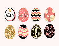 Húsvéti tojás díszítése és formatervezése. Vektor illusztráció vászonkép, poszter vagy falikép