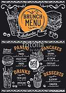 Brunch restaurant menu. Vector food flyer for bar and cafe. Desi vászonkép, poszter vagy falikép