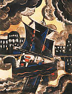 Hajó esti fényben vászonkép, poszter vagy falikép