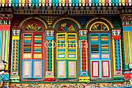 Kis India, Szingapúr színes építészete vászonkép, poszter vagy falikép
