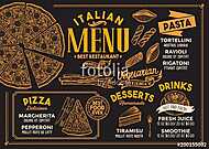 Pizza restaurant menu. Vector food flyer for bar and cafe. Desig vászonkép, poszter vagy falikép