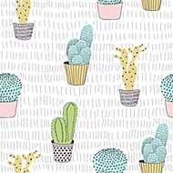 Színes kaktuszok tapétaminta vászonkép, poszter vagy falikép