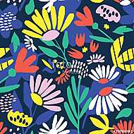 Seamless background with bright flowers vászonkép, poszter vagy falikép