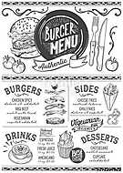 Burger menu restaurant, food template. vászonkép, poszter vagy falikép