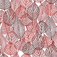 Seamless pattern of red autumnal leaves vászonkép, poszter vagy falikép