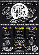 Bakery menu restaurant, food template. vászonkép, poszter vagy falikép