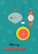 Színes karácsonyi grafika 1. (karácsonyfa díszek) vászonkép, poszter vagy falikép