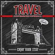 Vintage London Travel ünnepi plakát vászonkép, poszter vagy falikép