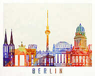Berlin landmarks watercolor poster vászonkép, poszter vagy falikép