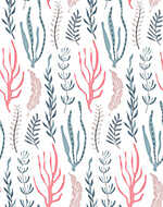 Pasztel tengeri növények tapétaminta vászonkép, poszter vagy falikép