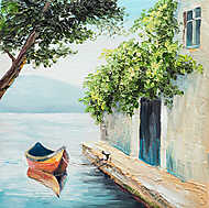 Szélcsendben a Garda-tónál vászonkép, poszter vagy falikép