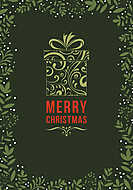 Elegáns sötét karácsonyi grafika 3. (ajándékdoboz) vászonkép, poszter vagy falikép